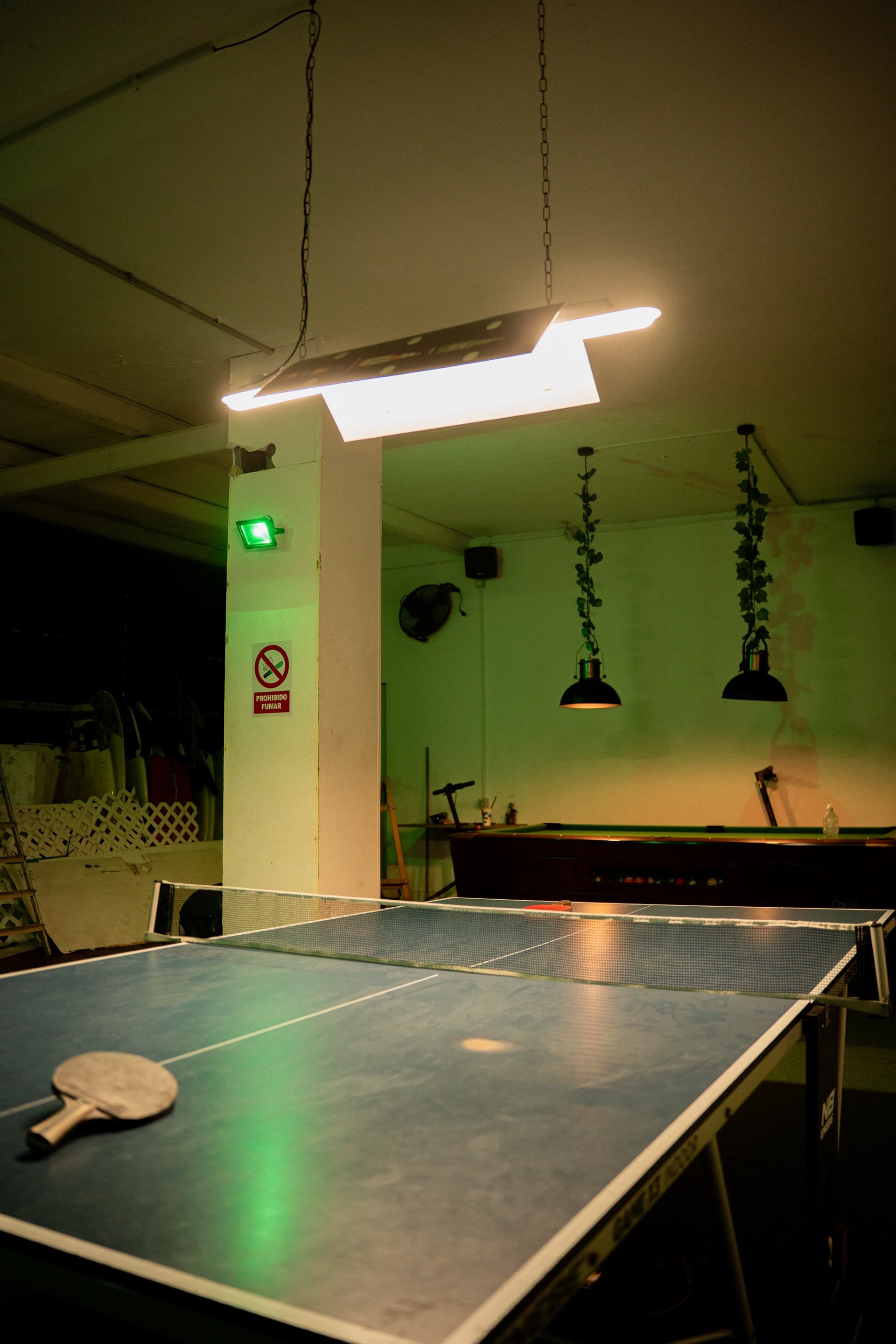 Ping-pong table and billiards area at Mr Chong'z